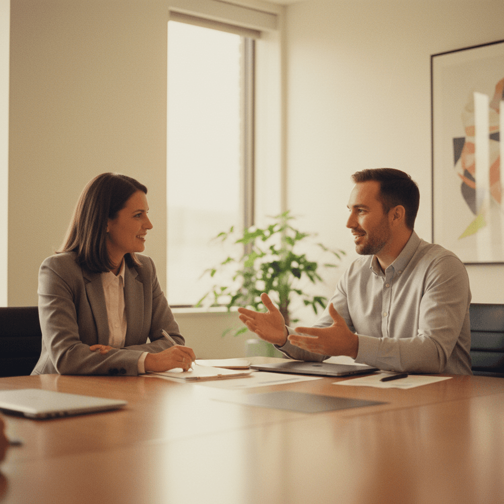 One-on-one safety consulting meeting