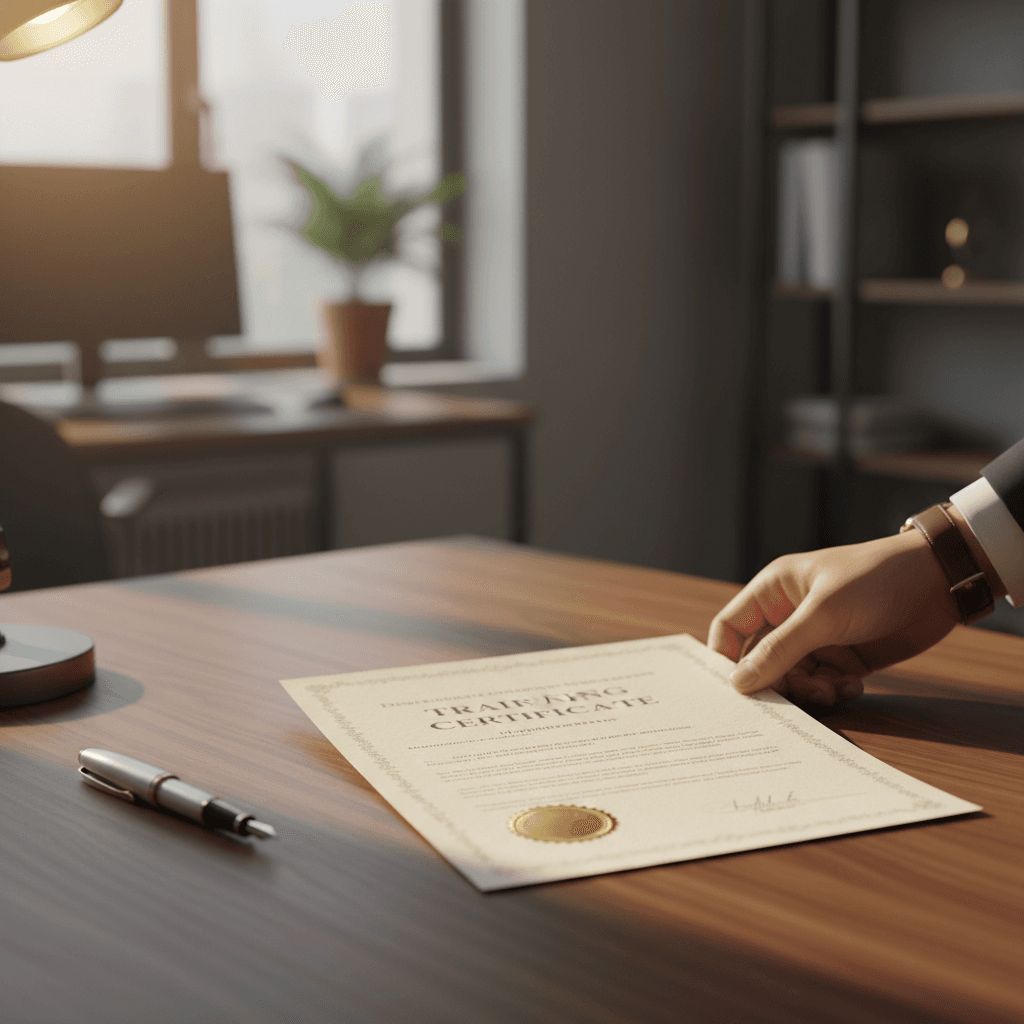 Manual handling training certificate of completion