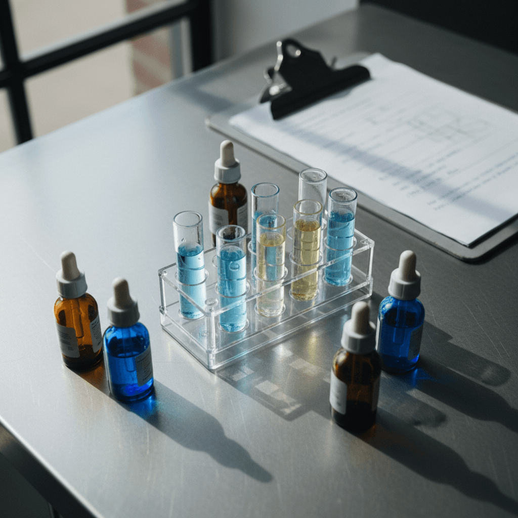Water quality testing equipment and samples
