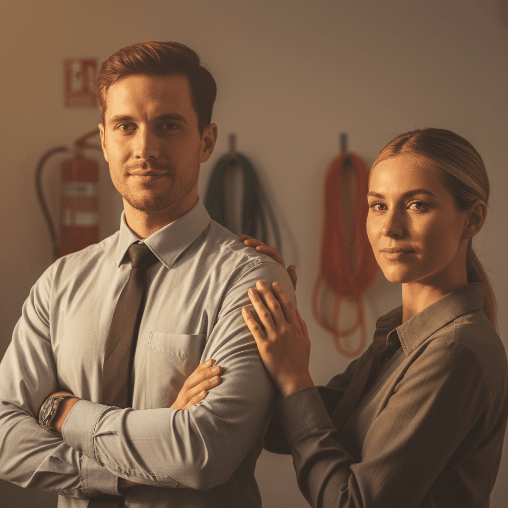 Trainer providing supportive guidance to employee